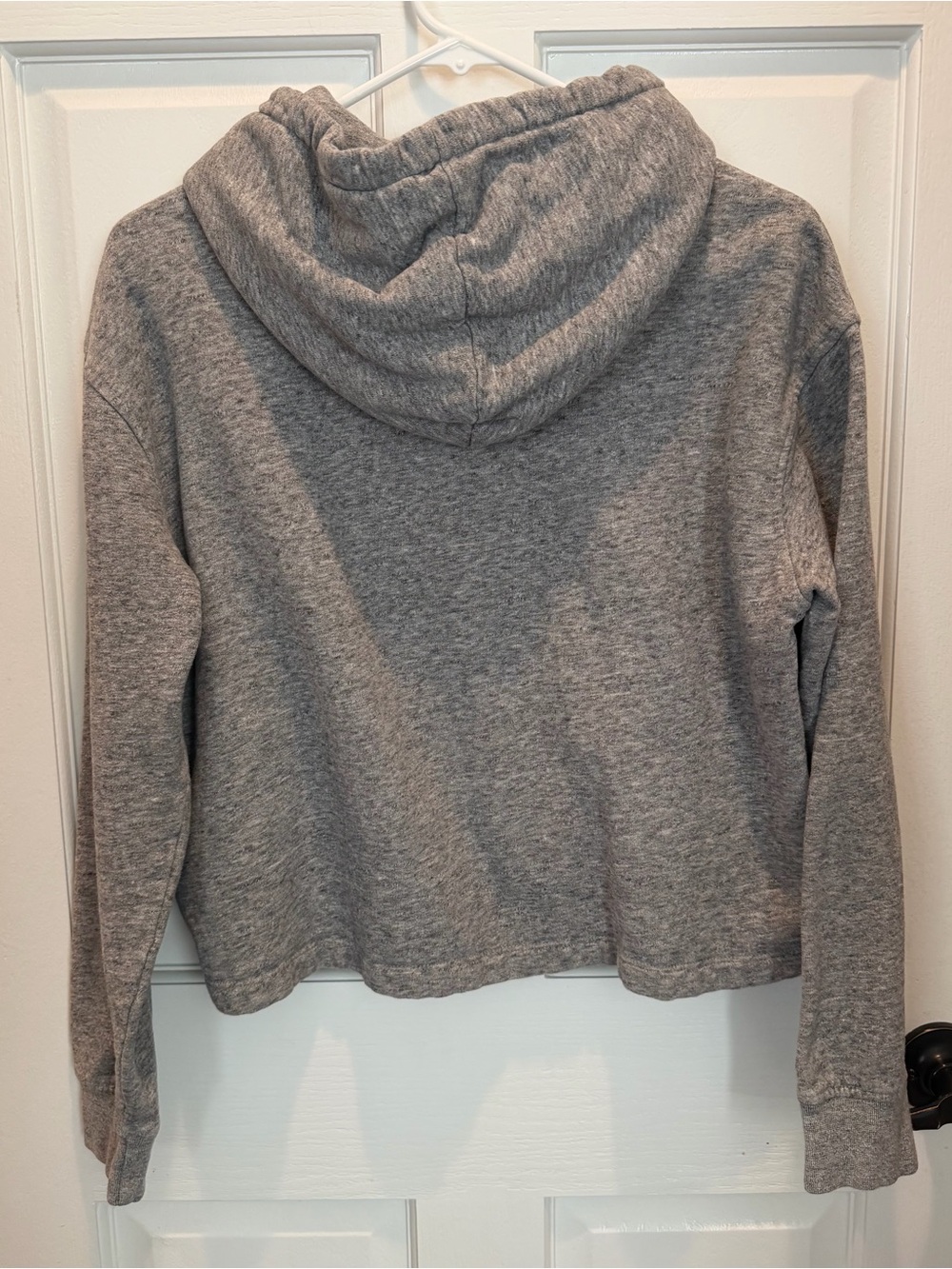 Illinois Gray Cropped Hoodie with Orange Logo - Picture 6 of 9